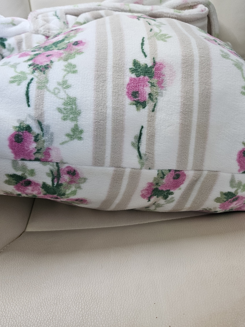 Laura Ashley Pink Floral Stripe Tote Bag - Picture 7 of 7